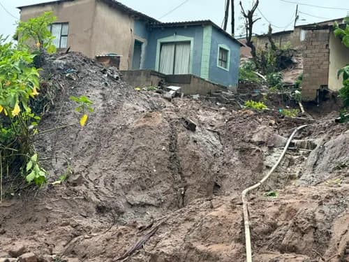 PICS: KZN family escapes unharmed before mudslide destroys home